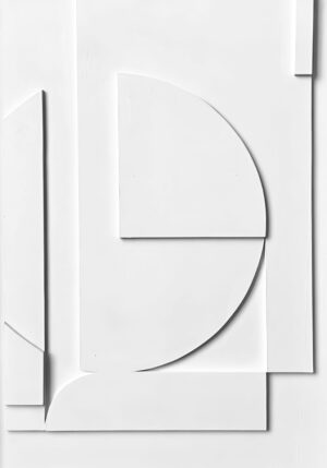 Diseño minimalista en relieve blanco