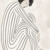 Ilustración minimalista de mujer descansando