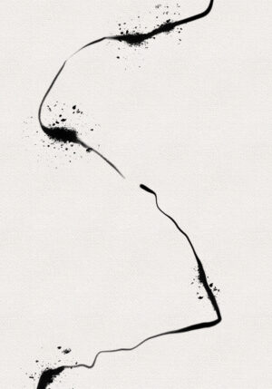 Dibujo lineal abstracto en tinta negra