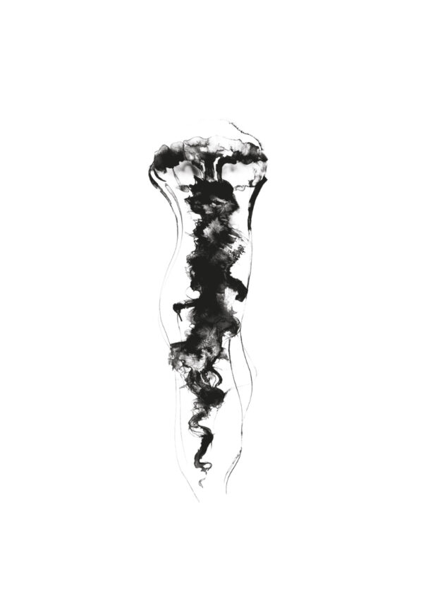 Composición monocromática en tinta abstracta