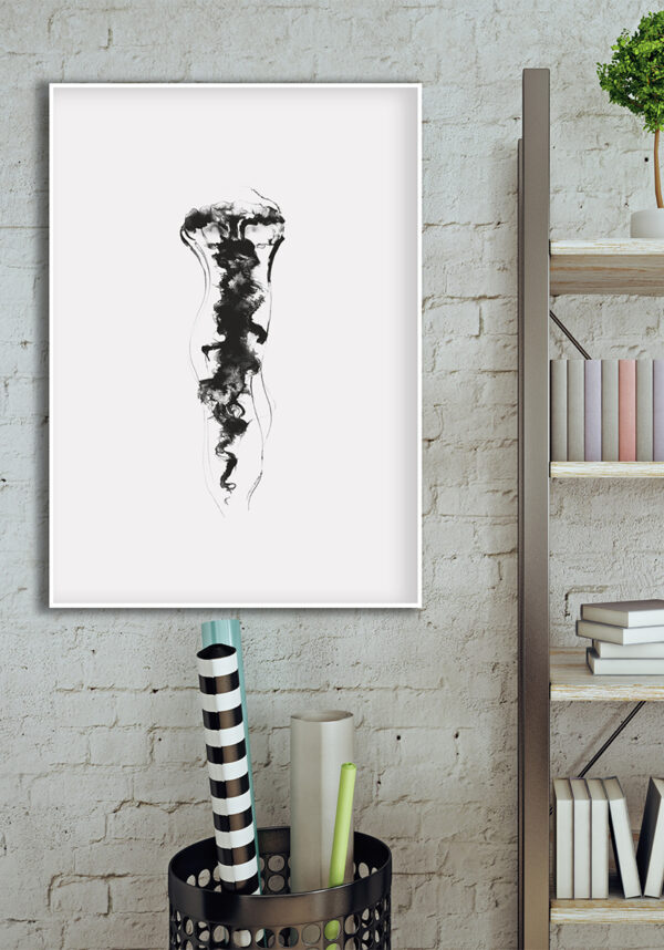 Composición monocromática en tinta abstracta