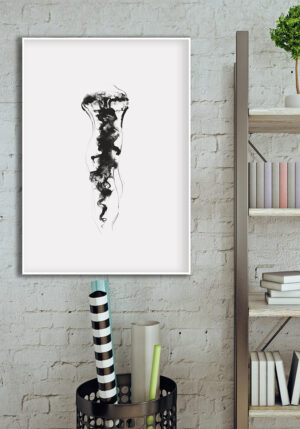 Composición monocromática en tinta abstracta