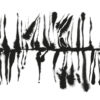 Patrón en tinta abstracta sobre blanco