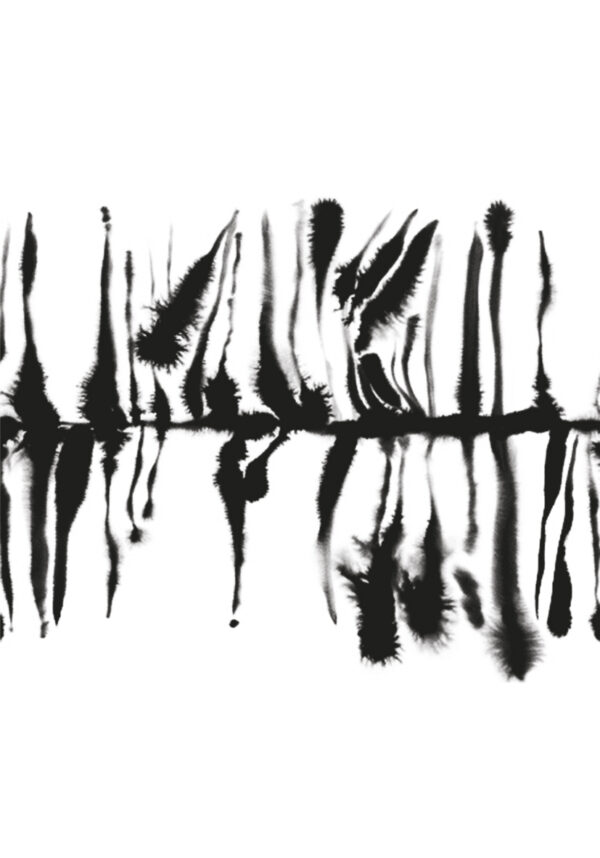 Patrón en tinta abstracta sobre blanco