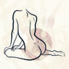 Arte lineal minimalista - Desnudo abstracto