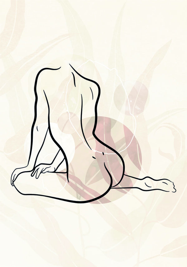Arte lineal minimalista - Desnudo abstracto