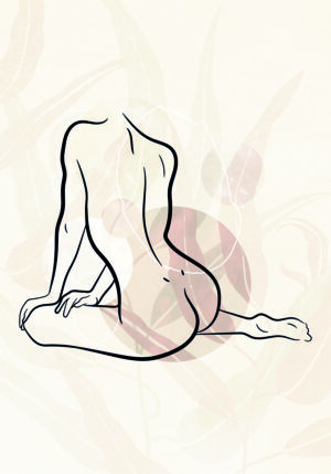 Arte lineal minimalista - Desnudo abstracto