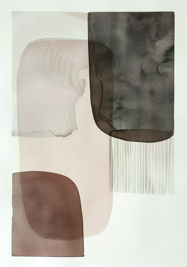Arte abstracto minimalista en marrón y gris