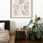Diseño geométrico abstracto minimalista en beige