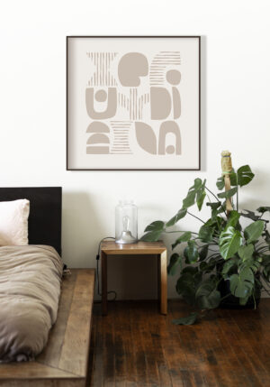 Diseño geométrico abstracto minimalista en beige