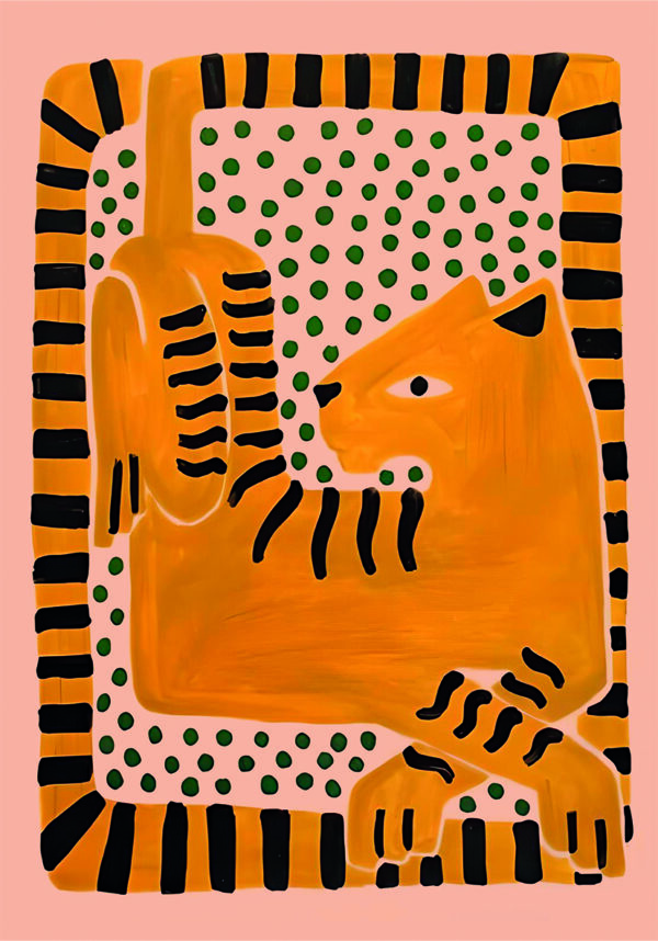 Ilustración moderna abstracta de un tigre