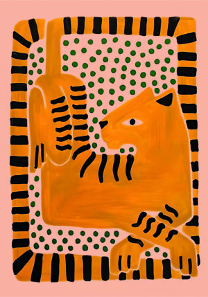 Ilustración moderna abstracta de un tigre