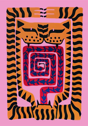 Arte geométrico abstracto inspirado en tigres