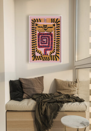 Arte geométrico abstracto inspirado en tigres