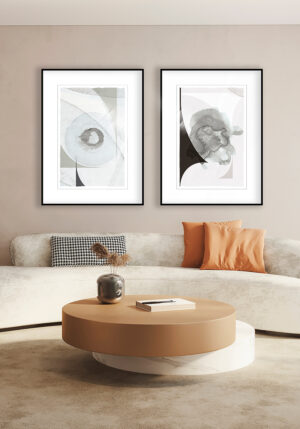 Arte abstracto en acuarela gris