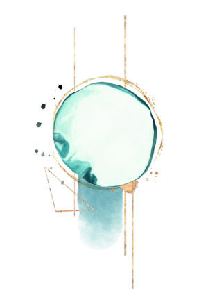 Ilustración geométrica con acentos azules