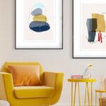 Arte minimalista con formas coloridas