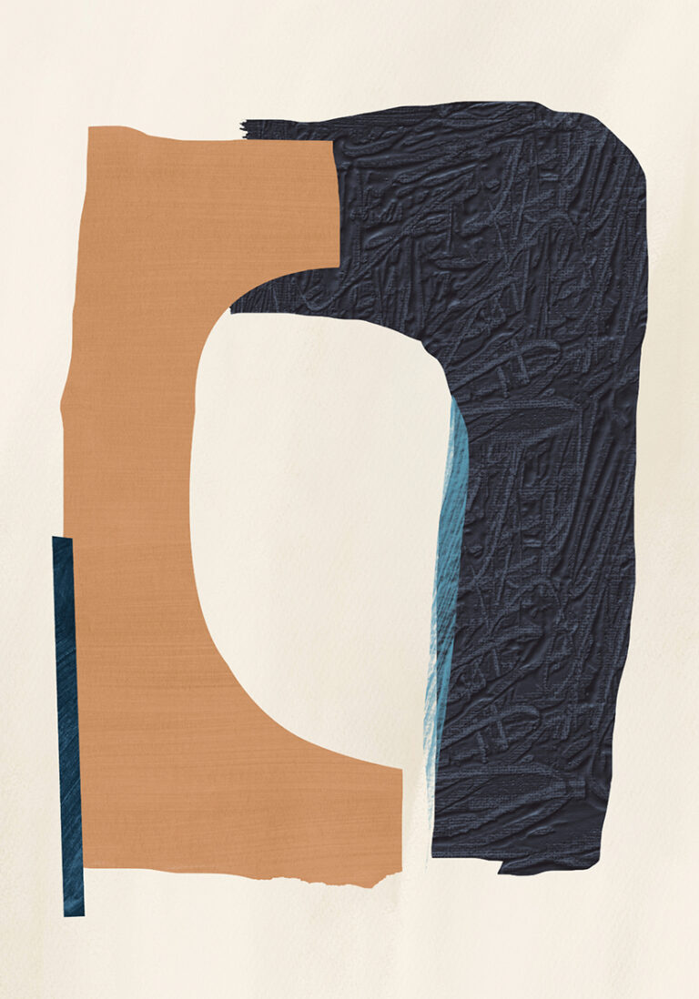 Collage abstracto en tonos neutros