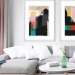Arte geométrico con colores audaces