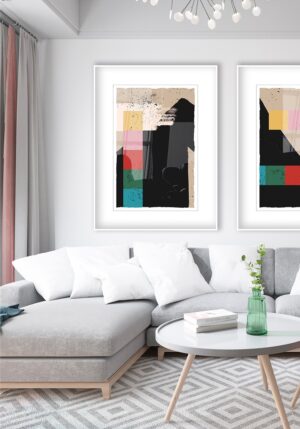 Arte geométrico con colores audaces