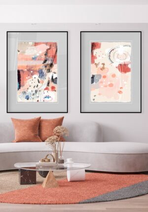 Obra abstracta con acuarela en tonos pastel