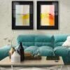 Pintura minimalista en amarillo y verde