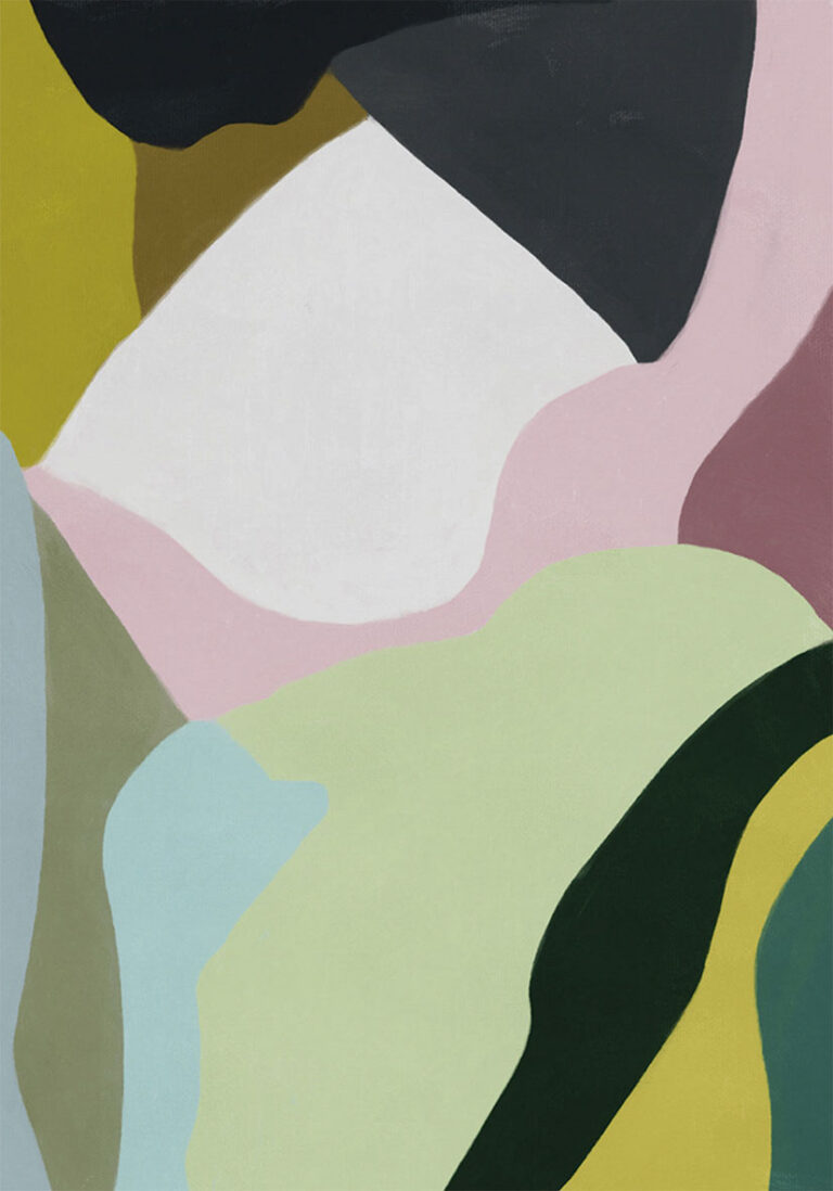 Ilustración geométrica multicolor y abstracta