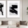Arte con pinceladas negras y estilo abstracto