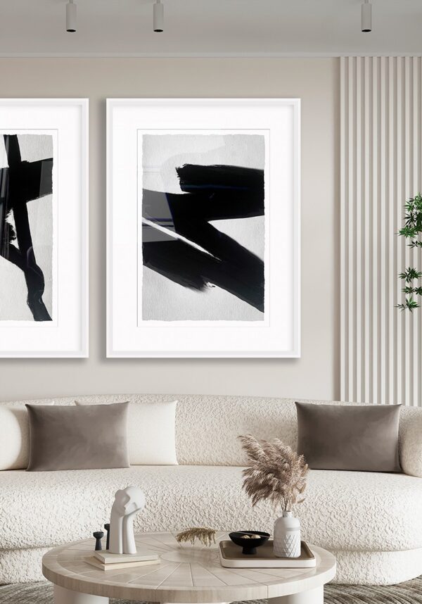Arte con pinceladas negras y estilo abstracto