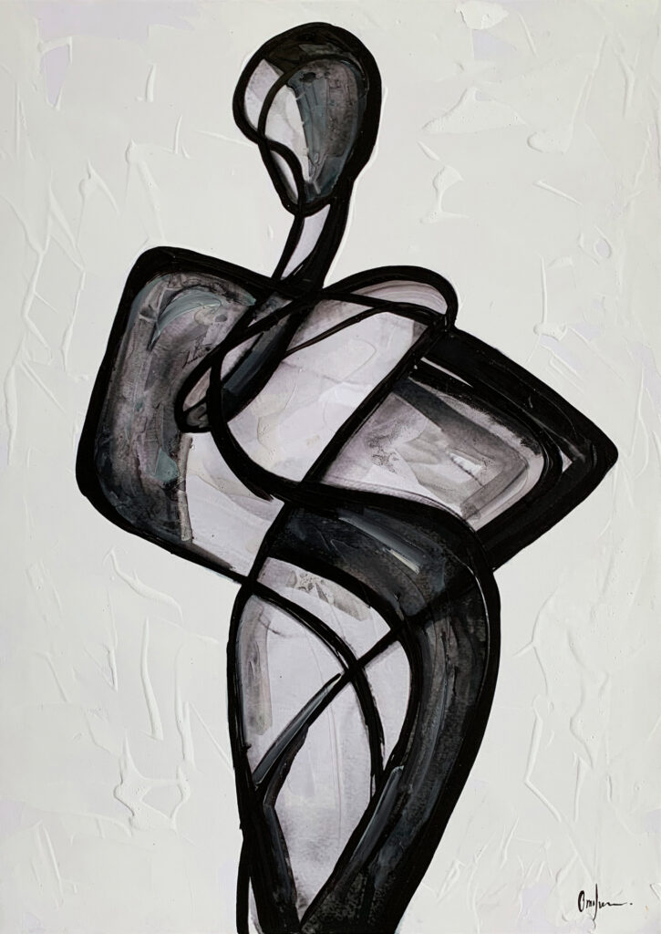 Pintura moderna en blanco y negro