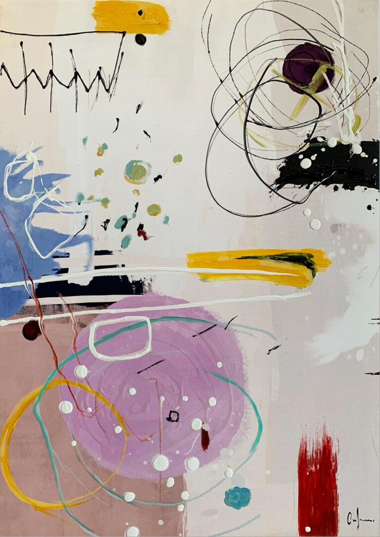 Creación abstracta repleta de matices alegres