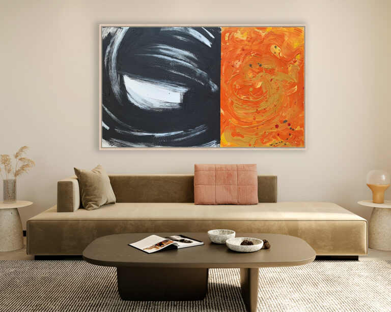 subrayando un carácter abstracto enérgico y valiente.