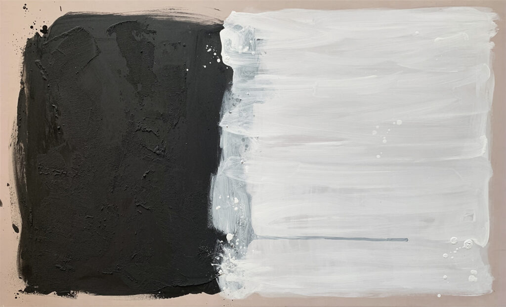 Arte en blanco y negro sobre lienzo