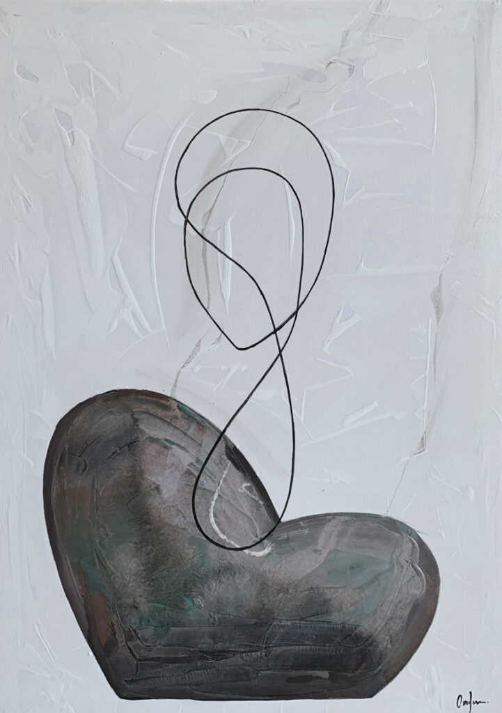 Obra minimalista abstracta en gamas suaves