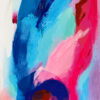 Lienzo con matices vibrantes de azul y rosa