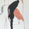 Obra abstracta que combina negro y rosa