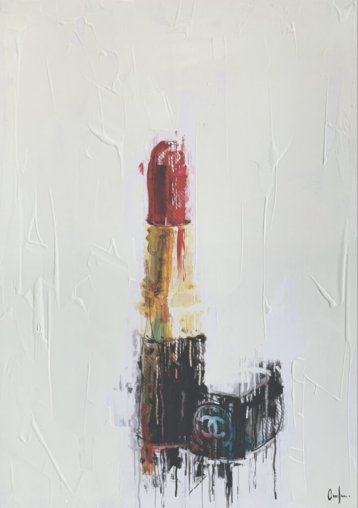 Obra abstracta en torno a la idea de un lápiz labial