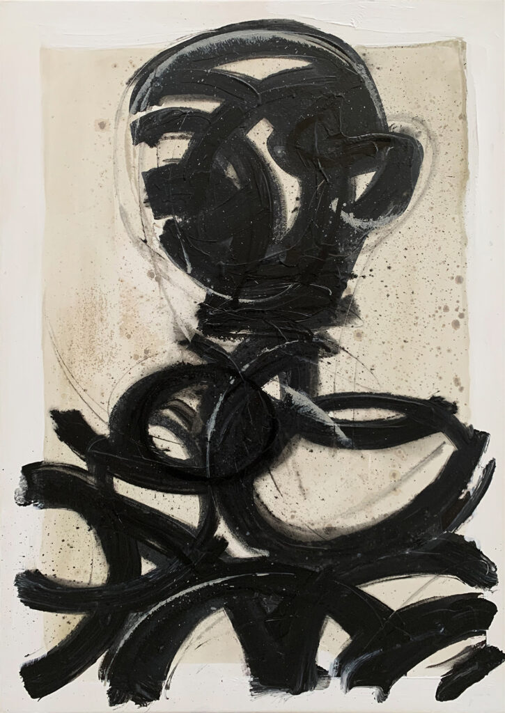 Obra monocroma en técnica mixta