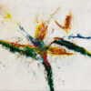 Diseño floral abstracto con pinceladas llamativas