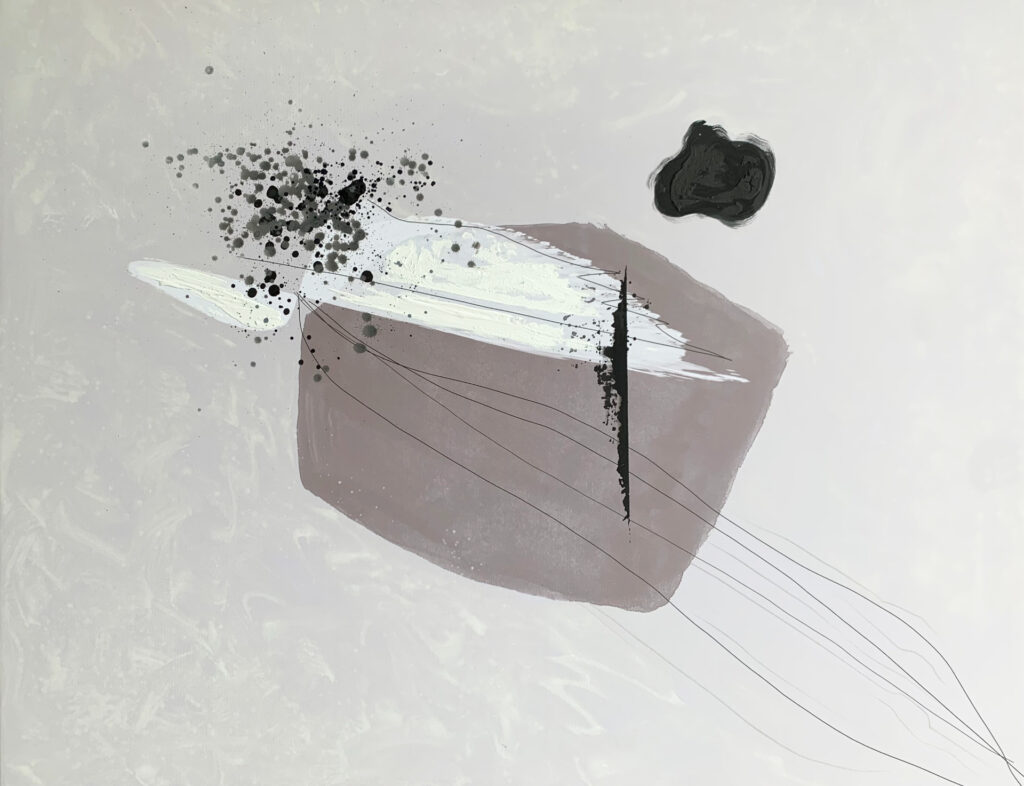 Pintura minimalista abstracta en tonalidades suaves