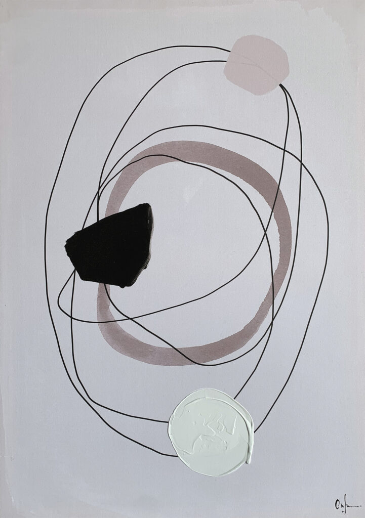 Propuesta de line art abstracto en tonos suaves