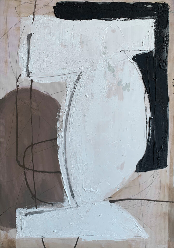 Obra con matices neutros y textura