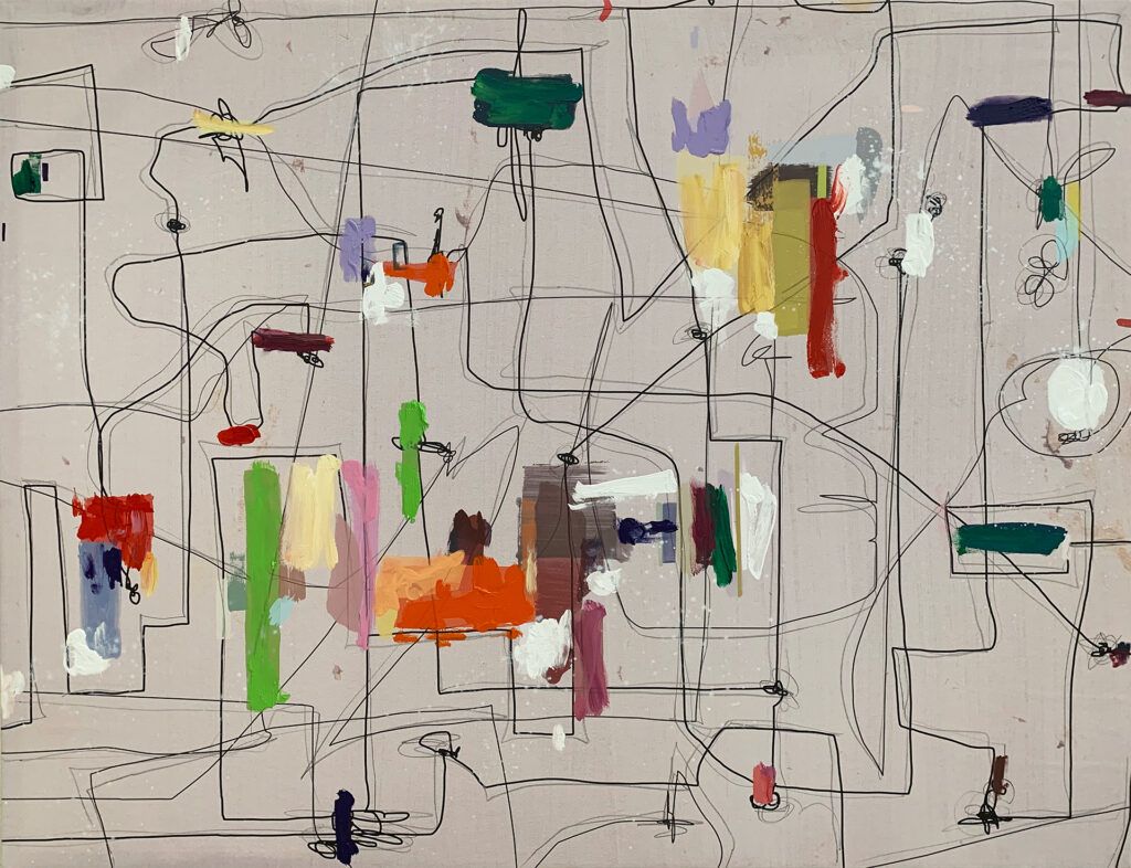 Creación de arte moderno con tonos llamativos