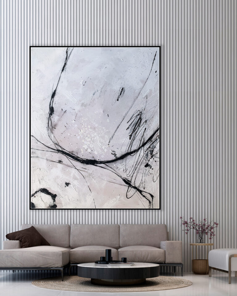 con un sello abstracto muy limpio.