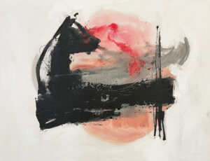 Pintura abstracta contemporánea con pinceladas audaces