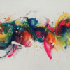 Pintura colorida en técnica fluida