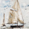 Escena impresionista de barcos a vela