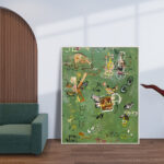 Abstracción Lírica en Verde Oliva para Interiores con Carácter Único