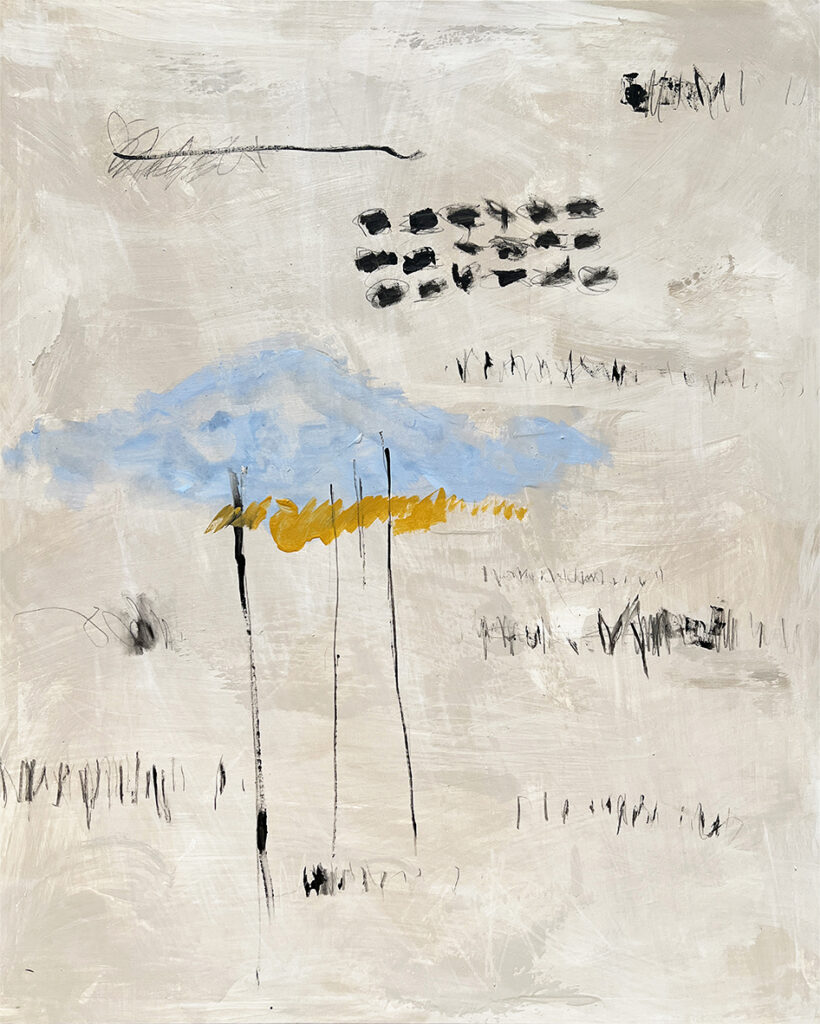 Horizonte Abstracto en Azul y Ocre