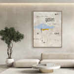 Abstracción Minimalista Azul y Gris para Ambientes Serenos